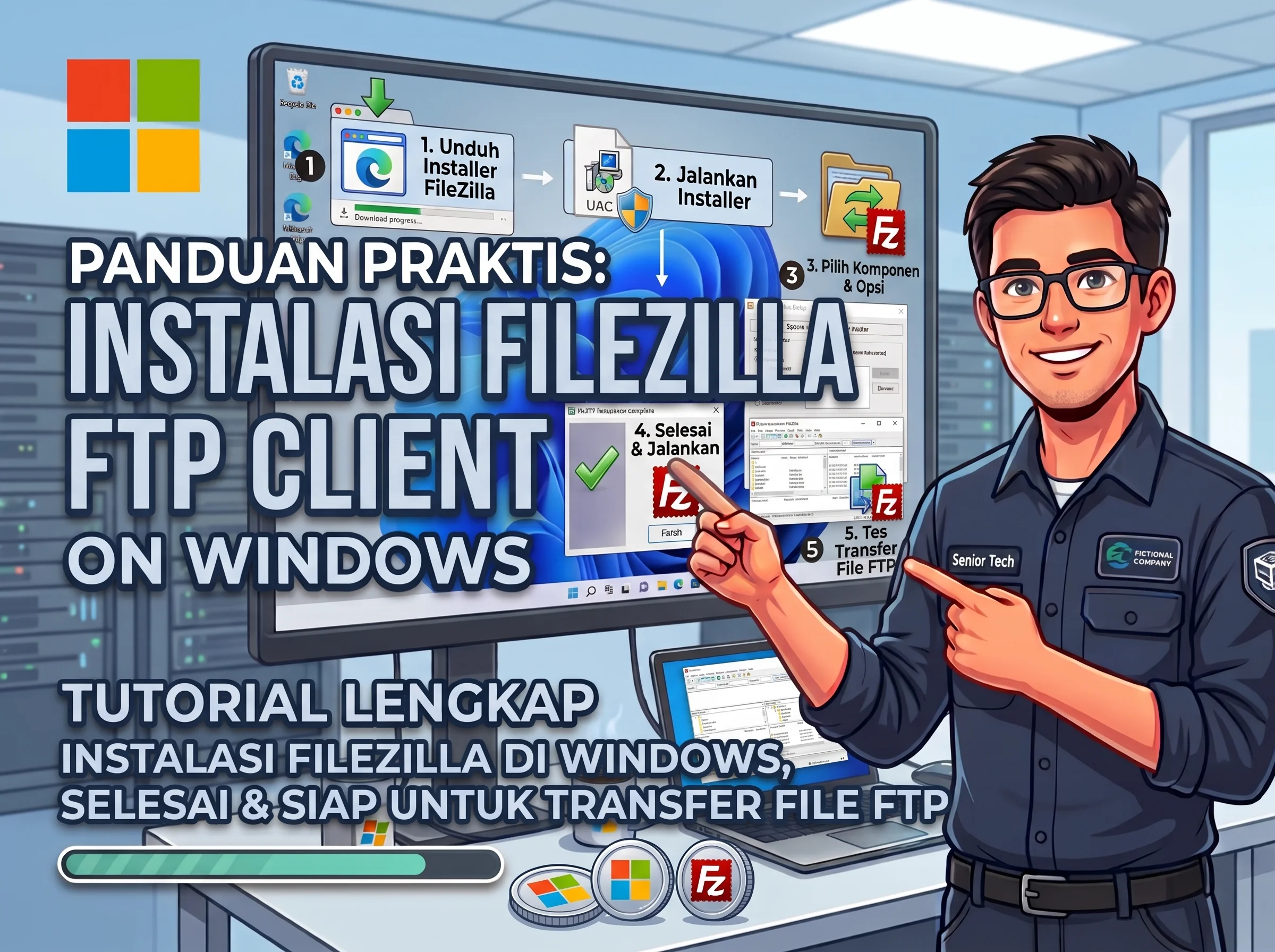 Cara Instalasi FileZilla Client untuk Transfer Data FTP